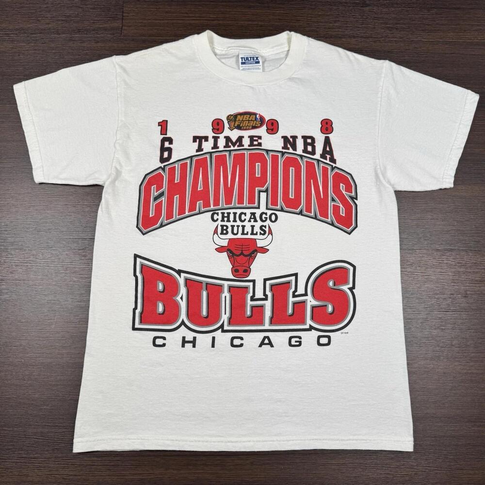 1998 Chicago Bulls 6 Time  Champions Shirt 90S -  - White